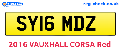 SY16MDZ are the vehicle registration plates.