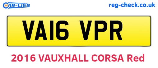VA16VPR are the vehicle registration plates.