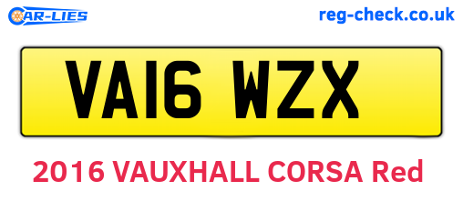 VA16WZX are the vehicle registration plates.