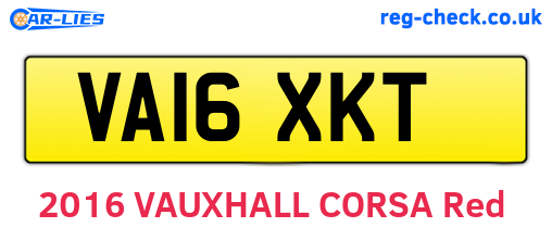 VA16XKT are the vehicle registration plates.