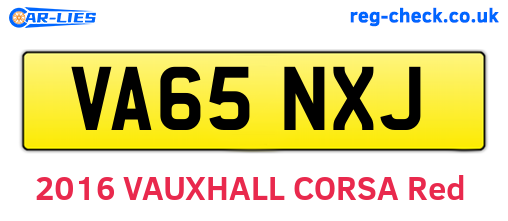 VA65NXJ are the vehicle registration plates.