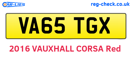 VA65TGX are the vehicle registration plates.