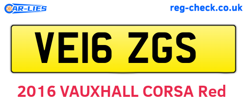VE16ZGS are the vehicle registration plates.