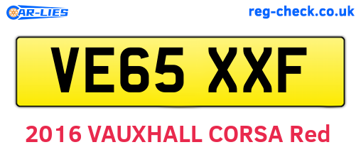 VE65XXF are the vehicle registration plates.