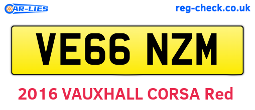 VE66NZM are the vehicle registration plates.