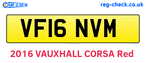 VF16NVM are the vehicle registration plates.