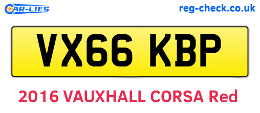 VX66KBP are the vehicle registration plates.