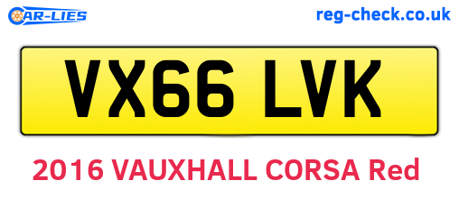 VX66LVK are the vehicle registration plates.