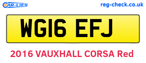 WG16EFJ are the vehicle registration plates.