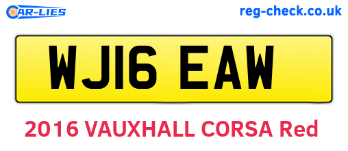 WJ16EAW are the vehicle registration plates.