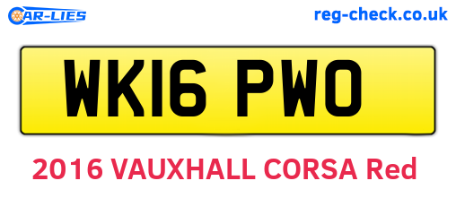 WK16PWO are the vehicle registration plates.