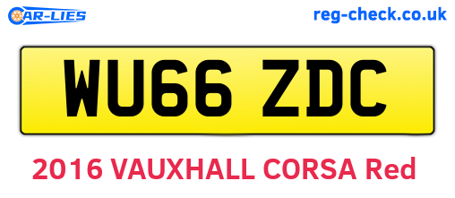 WU66ZDC are the vehicle registration plates.