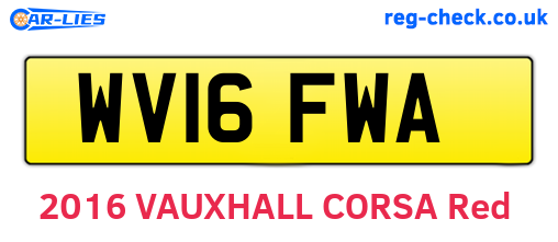 WV16FWA are the vehicle registration plates.