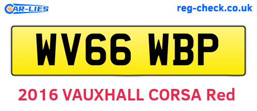 WV66WBP are the vehicle registration plates.