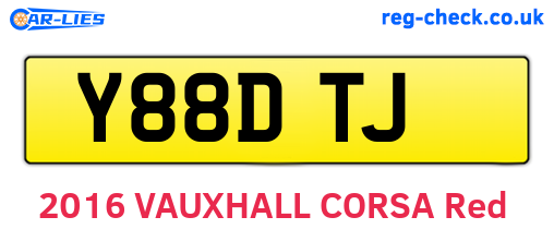 Y88DTJ are the vehicle registration plates.