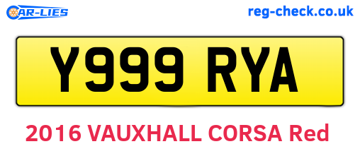 Y999RYA are the vehicle registration plates.