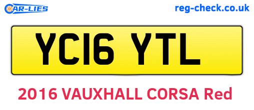 YC16YTL are the vehicle registration plates.
