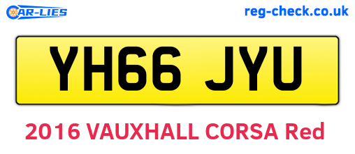 YH66JYU are the vehicle registration plates.