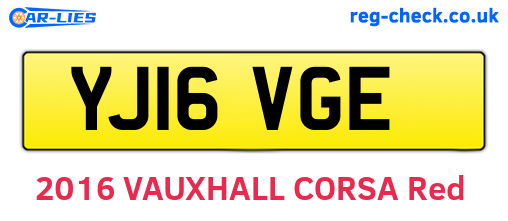 YJ16VGE are the vehicle registration plates.