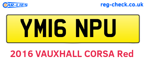 YM16NPU are the vehicle registration plates.