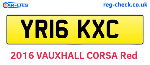 YR16KXC are the vehicle registration plates.