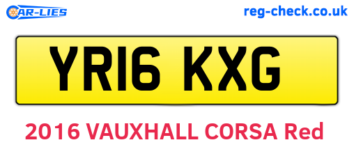 YR16KXG are the vehicle registration plates.