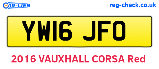 YW16JFO are the vehicle registration plates.
