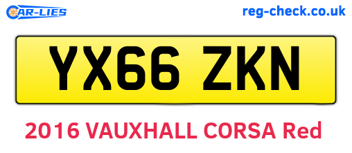 YX66ZKN are the vehicle registration plates.