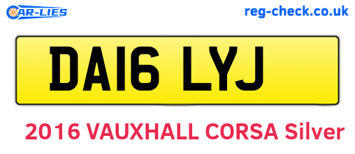DA16LYJ are the vehicle registration plates.