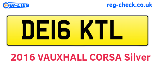 DE16KTL are the vehicle registration plates.