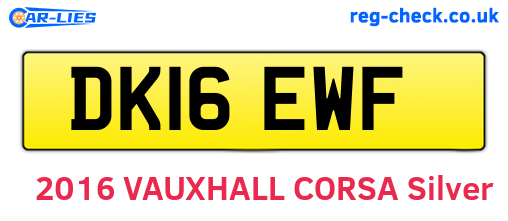 DK16EWF are the vehicle registration plates.