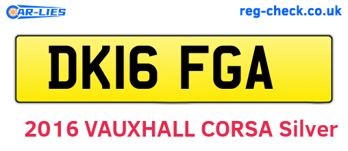 DK16FGA are the vehicle registration plates.
