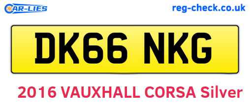 DK66NKG are the vehicle registration plates.