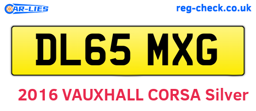DL65MXG are the vehicle registration plates.