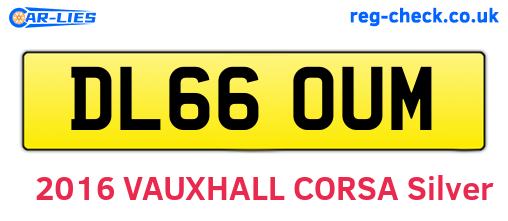 DL66OUM are the vehicle registration plates.