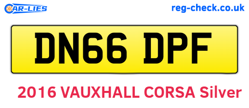 DN66DPF are the vehicle registration plates.