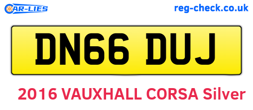 DN66DUJ are the vehicle registration plates.