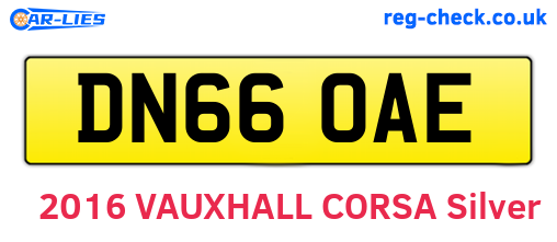 DN66OAE are the vehicle registration plates.