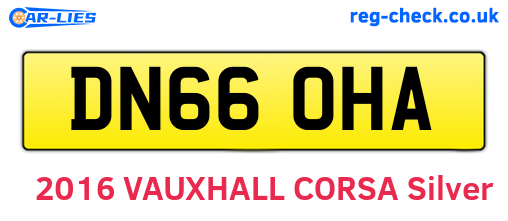 DN66OHA are the vehicle registration plates.