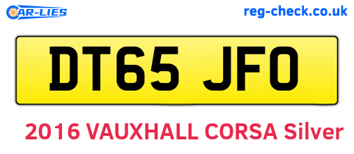DT65JFO are the vehicle registration plates.