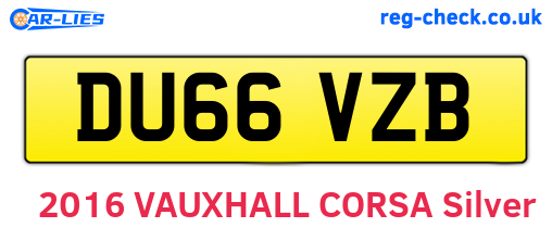 DU66VZB are the vehicle registration plates.