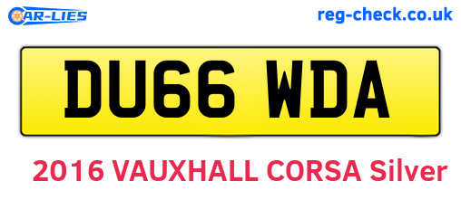 DU66WDA are the vehicle registration plates.