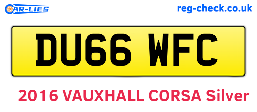 DU66WFC are the vehicle registration plates.