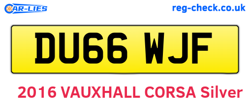 DU66WJF are the vehicle registration plates.