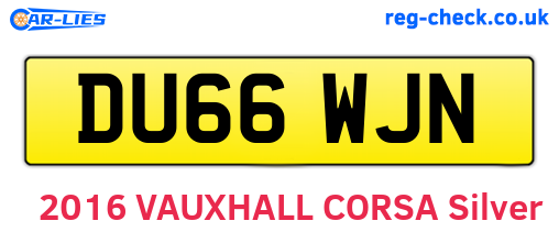 DU66WJN are the vehicle registration plates.