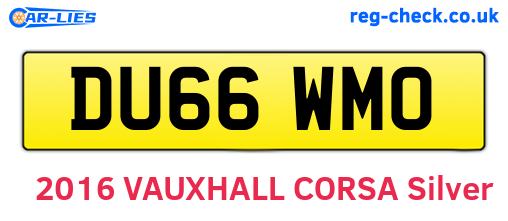 DU66WMO are the vehicle registration plates.