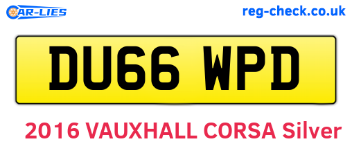 DU66WPD are the vehicle registration plates.