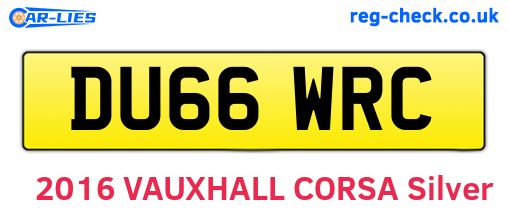 DU66WRC are the vehicle registration plates.