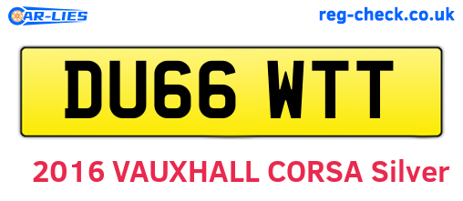 DU66WTT are the vehicle registration plates.