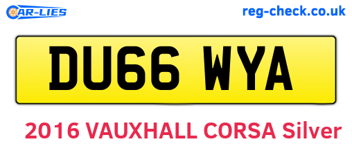 DU66WYA are the vehicle registration plates.